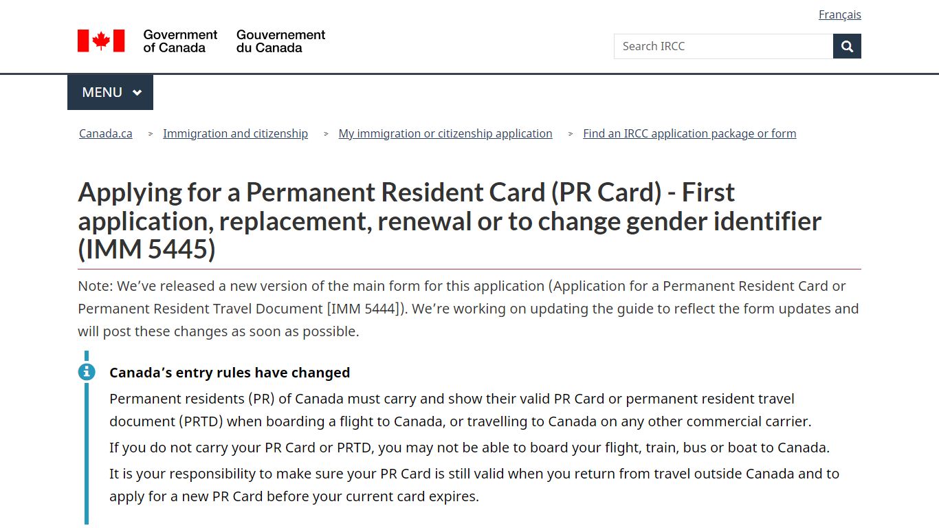 Applying for a Permanent Resident Card (PR Card) - canada.ca